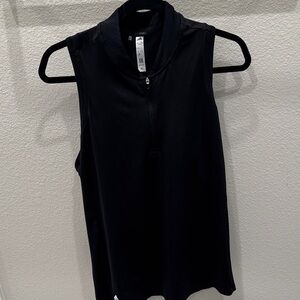 adidas Black Sleeveless Zip-Up Tank Top